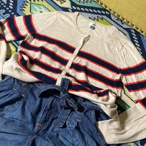 BNWOT Old Navy Classic Lightweight Striped Cardigan size Large